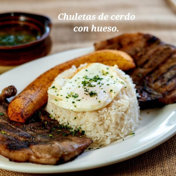 Chuletas de cerdo con hueso